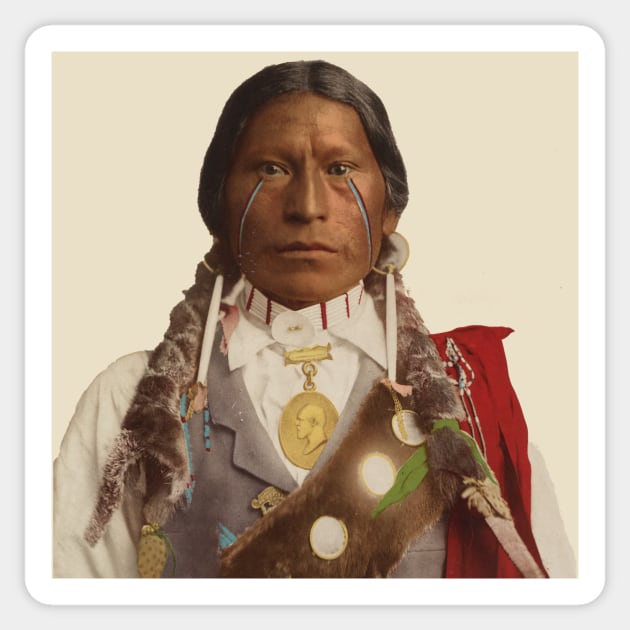 Native american with presidential medal of honor Sticker by ArianJacobs